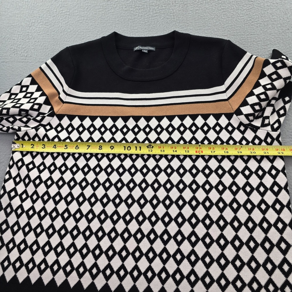 Adrianna Papell Sweater Women Large Multicolor Geometric Jacquard Oversized Knit - Picture 5 of 7